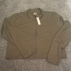 Olive Green Zip-Up Jacket